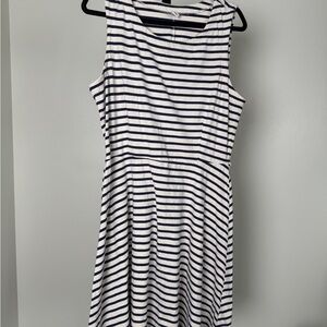 Old Navy Navy & White Striped Sleeveless Dress – Fit & Flare